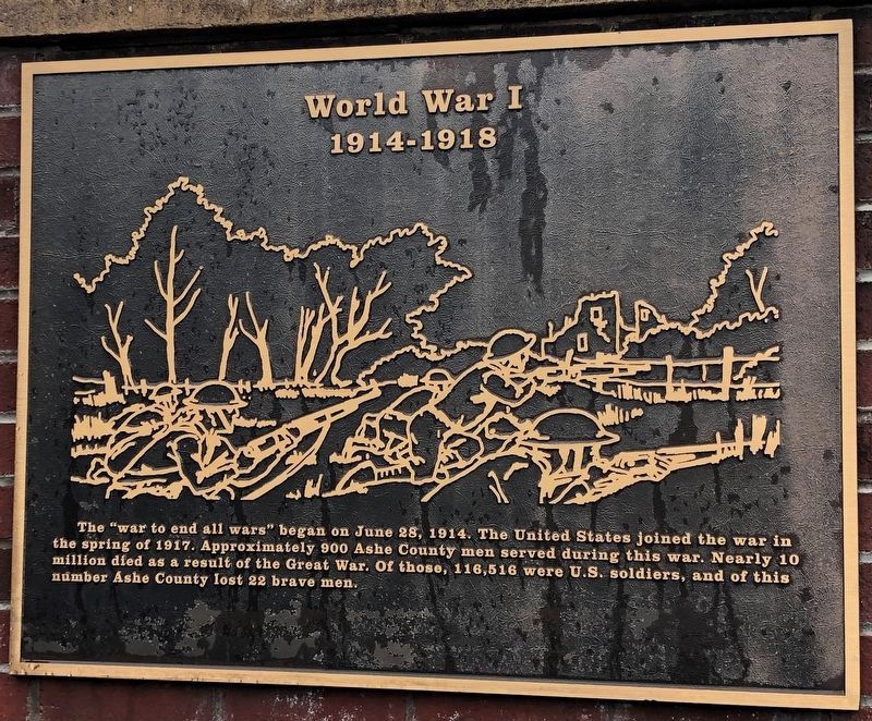 Ashe County War Memorial (World War I) image. Click for full size.