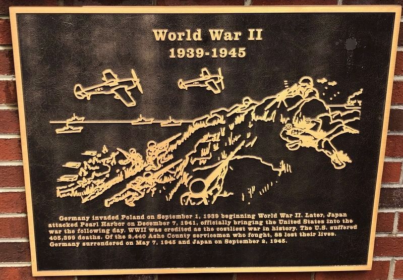 Ashe County War Memorial (World War II) image. Click for full size.