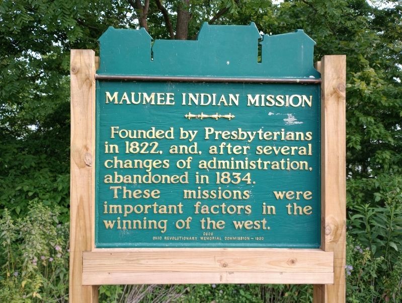 Maumee Indian Mission Marker. Click for full size. Maumee Indian Mission Marker image. Click for full size.