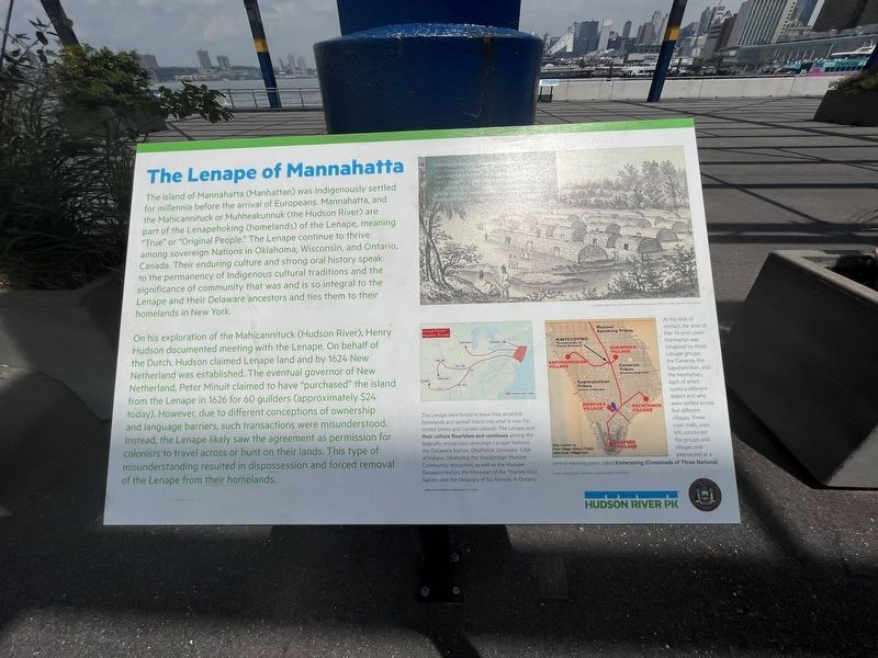 The Lenape of Mannahatta Marker image. Click for full size.