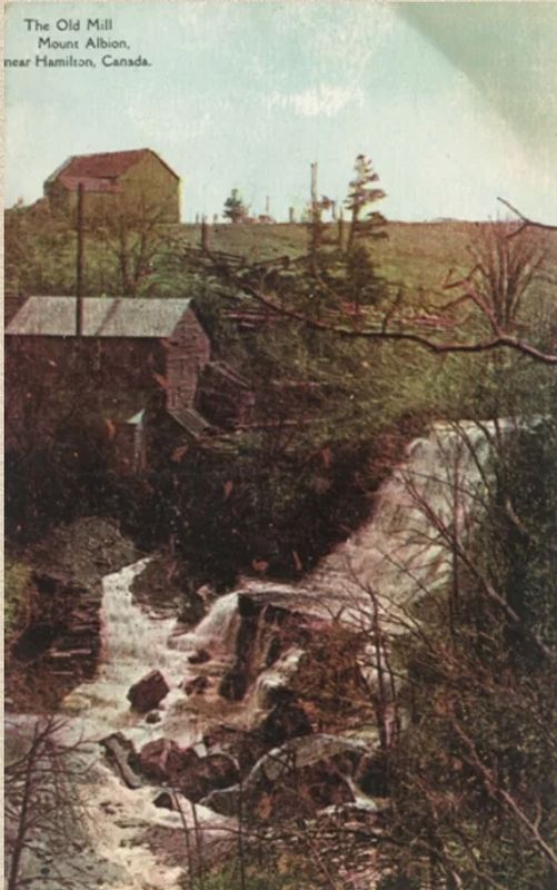 Post card of Albion Falls and mill ca1910 image. Click for full size.
