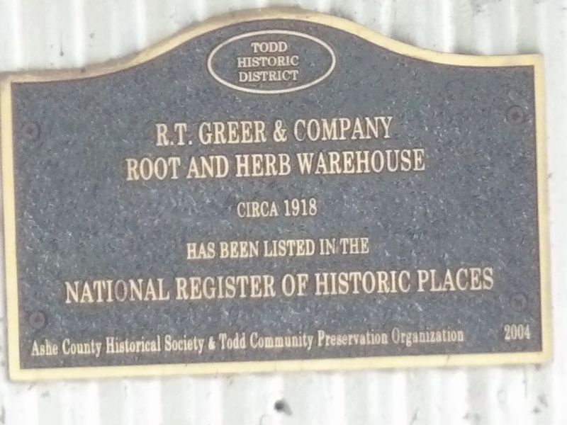 R. T. Greer & Company Root and Herb Warehouse Marker. Click for full size. R. T. Greer & Company Root and Herb Warehouse Marker image. Click for full size.