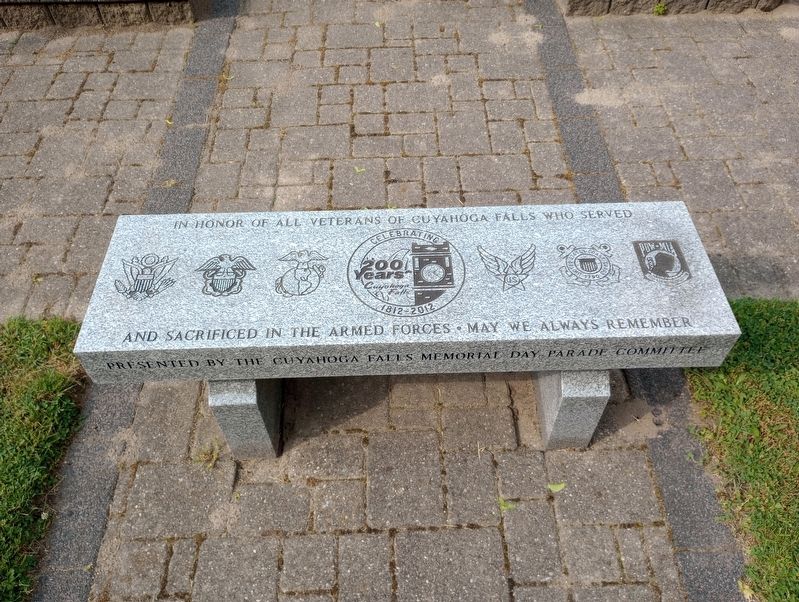Cuyahoga Falls Veterans Memorial Marker. Click for full size. Cuyahoga Falls Veterans Memorial Marker image. Click for full size.