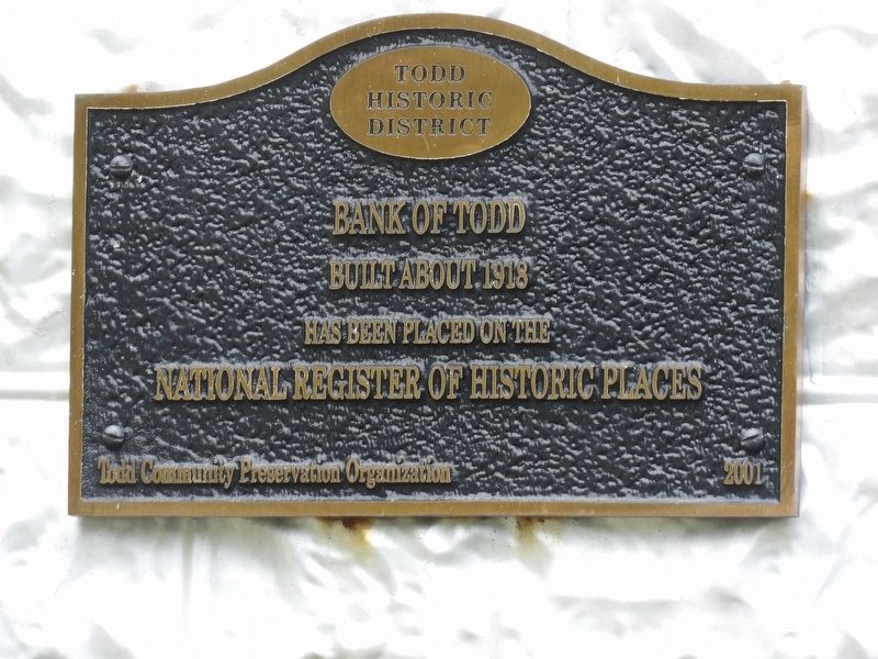 Bank of Todd Marker image. Click for full size.