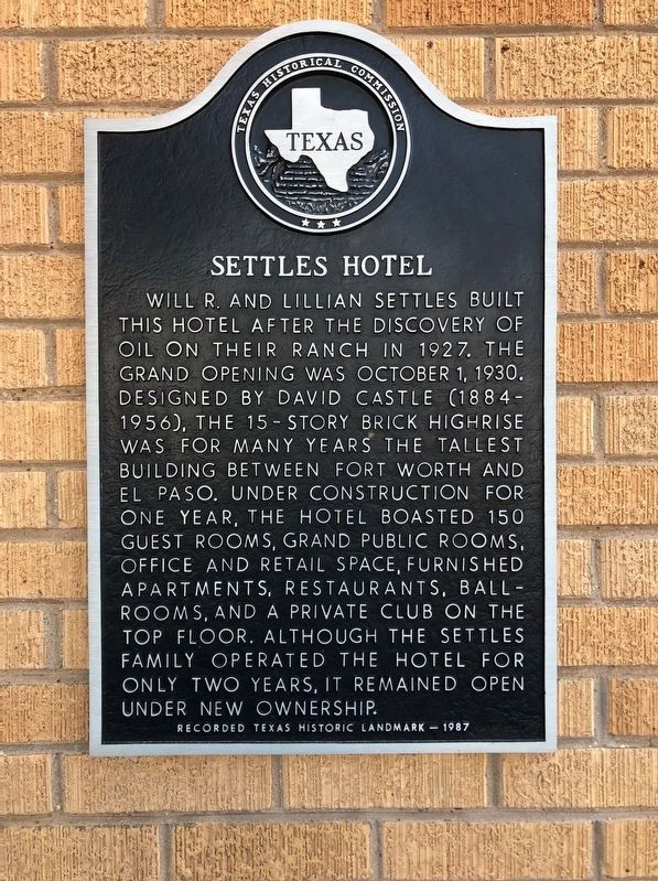 Settles Hotel Marker image. Click for full size.