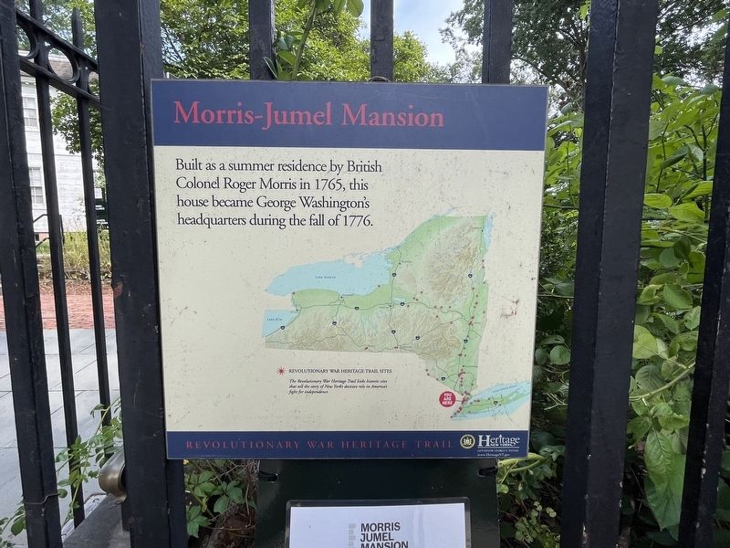 Morris-Jumel Mansion Marker. Click for full size. Morris-Jumel Mansion Marker image. Click for full size.