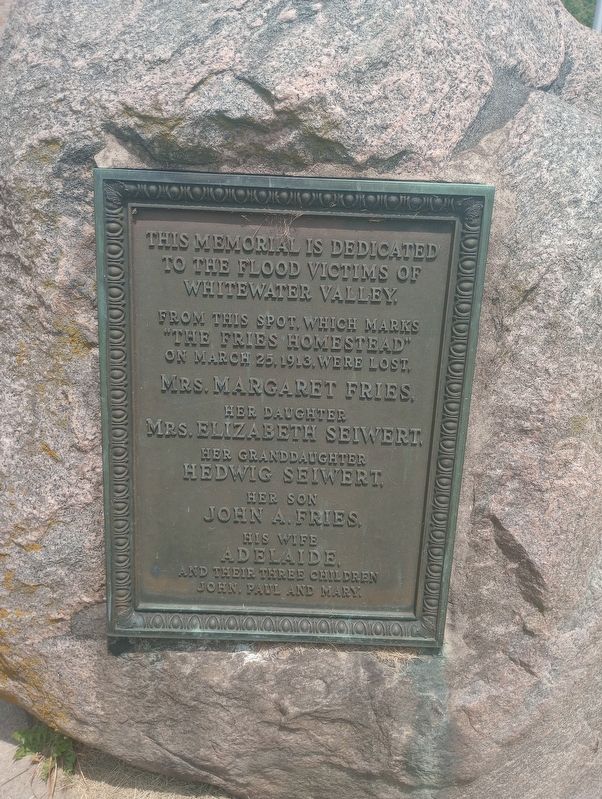 Whitewater Valley Flood Victims Memorial Marker image. Click for full size.