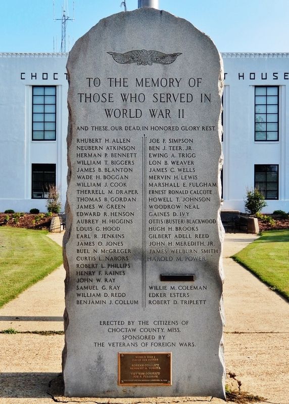 Choctaw County War Memorial image. Click for full size.