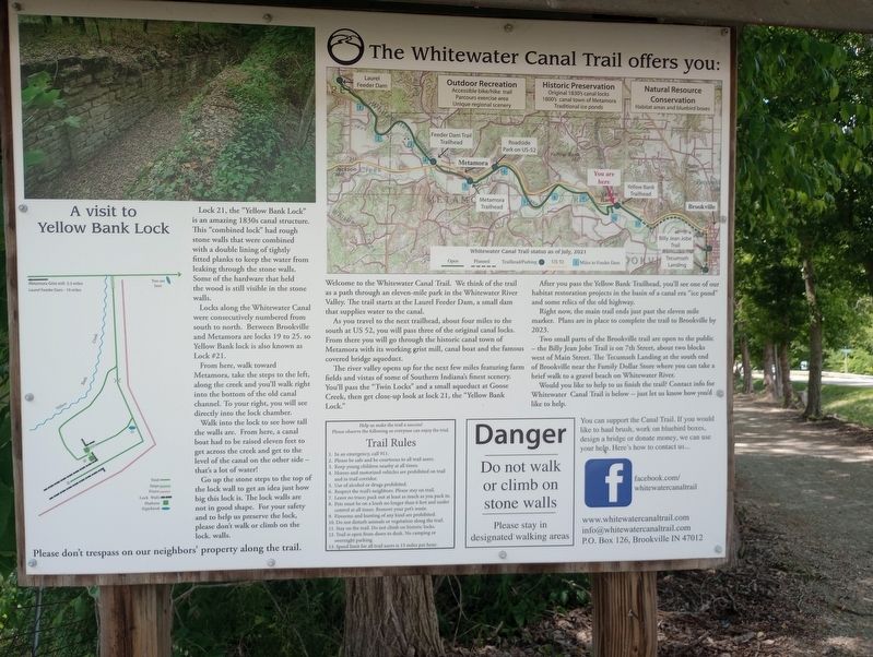 The Whitewater Canal Trail Offers You: Marker, Side One image. Click for full size.
