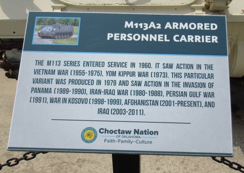 M113A2 Armored Personnel Carrier Marker. Click for full size. M113A2 Armored Personnel Carrier Marker image. Click for full size.