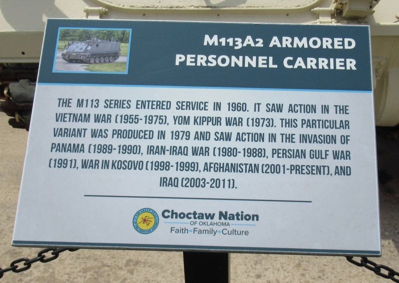 M113A2 Armored Personnel Carrier Marker image. Click for full size.