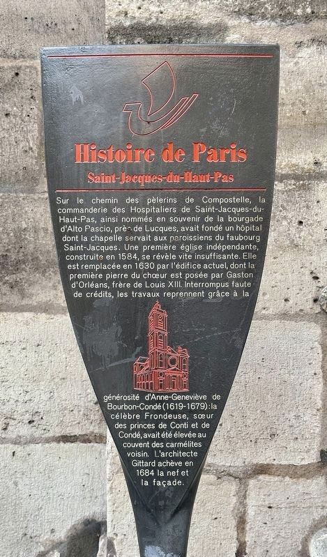 Saint-Jacques-du-Haut-Pas Marker. Click for full size. Saint-Jacques-du-Haut-Pas Marker image. Click for full size.