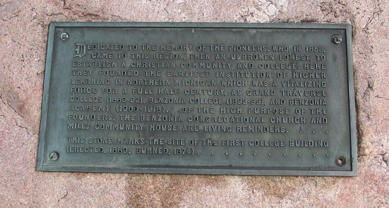 Site of the First College Building Marker image. Click for full size.
