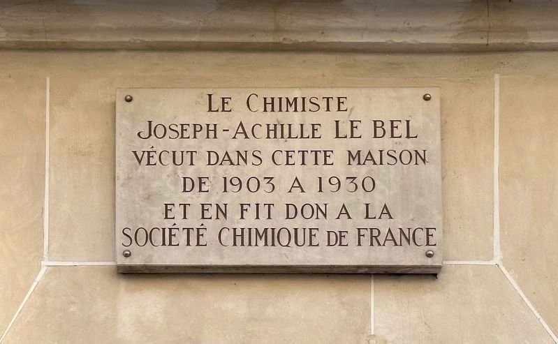 Joseph-Achille Le Bel Marker. Click for full size. Joseph-Achille Le Bel Marker image. Click for full size.