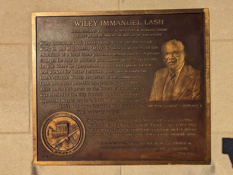 Wiley Immanuel Lash Marker image. Click for full size.