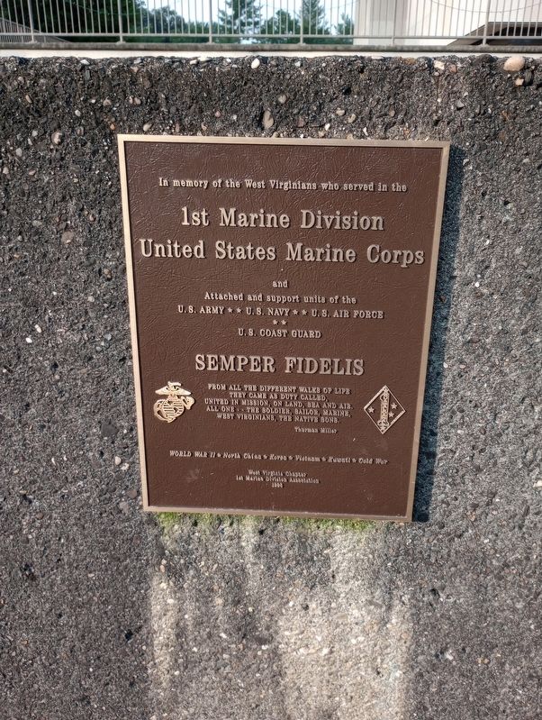1st Marine Division United States Marine Corps Marker image. Click for full size.