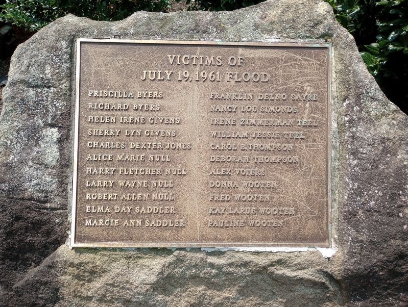 Victims of July 19, 1961 Flood Marker image. Click for full size.