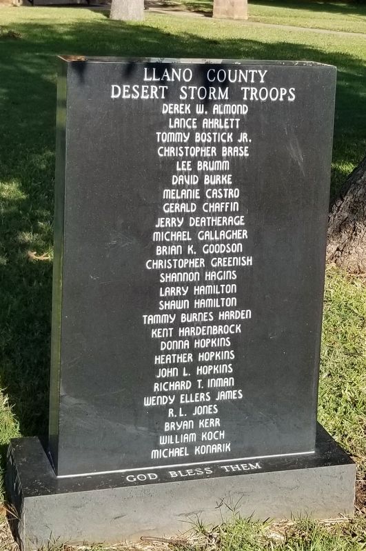 Llano County Desert Storm Troops Marker image. Click for full size.