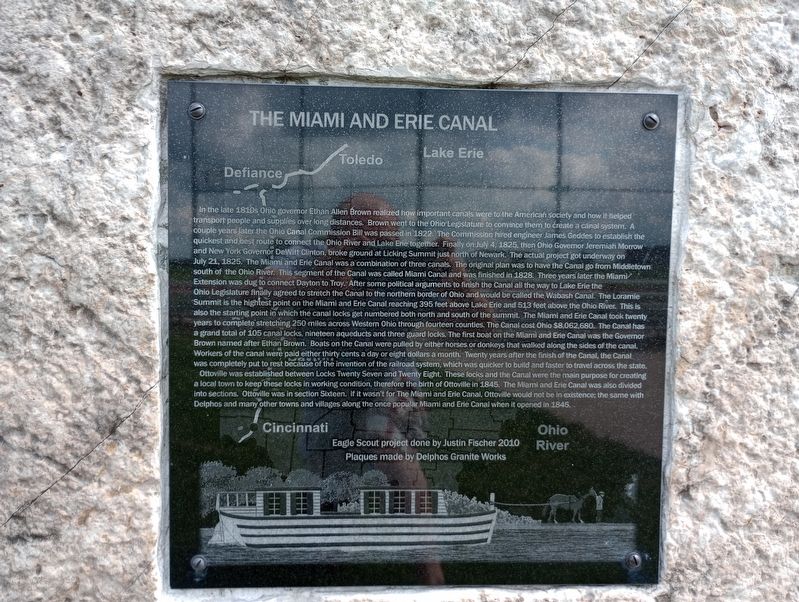 The Miami And Erie Canal Marker image. Click for full size.