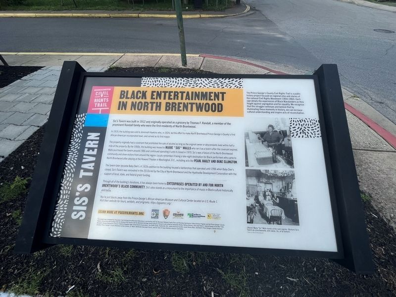 Black Entertainment in North Brentwood Marker image. Click for full size.