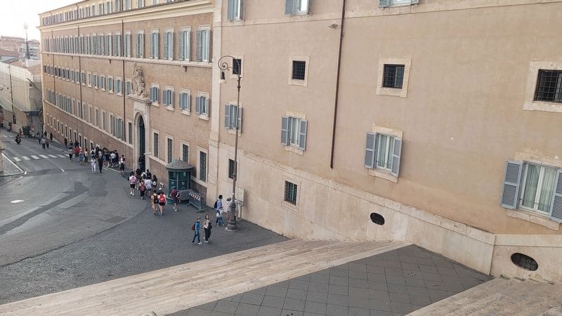 The view of the District II Trevi Marker from the hill near the main entrance to the palace image. Click for full size.