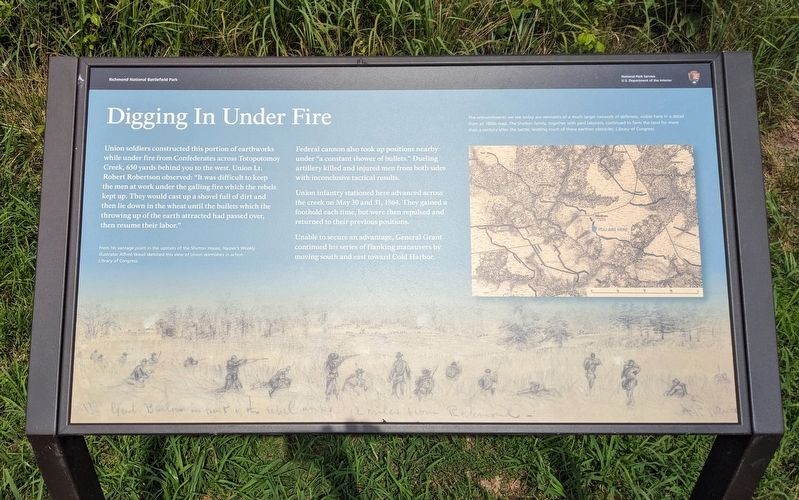 Digging In Under Fire Marker image. Click for full size.