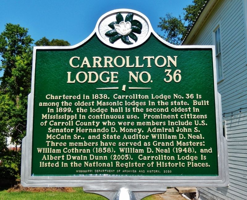 Carrollton Lodge No. 36 Marker. Click for full size. Carrollton Lodge No. 36 Marker image. Click for full size.