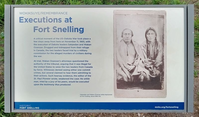 Executions at Fort Snelling Marker image. Click for full size.