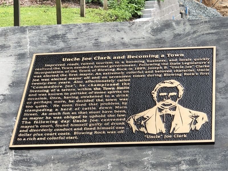 Uncle Joe Clark and Becoming a Town Marker. Click for full size. Uncle Joe Clark and Becoming a Town Marker image. Click for full size.