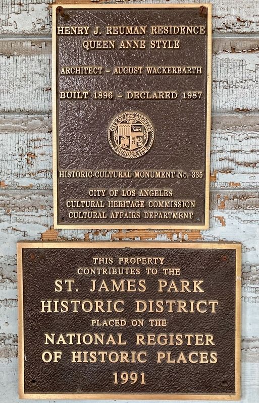 Henry J. Reuman Residence Marker. Click for full size. Henry J. Reuman Residence Marker image. Click for full size.