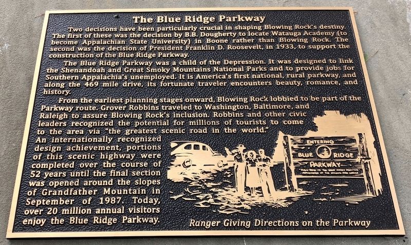 The Blue Ridge Parkway Marker image. Click for full size.