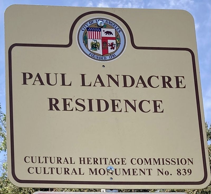 Paul Landacre Residence Marker image. Click for full size.