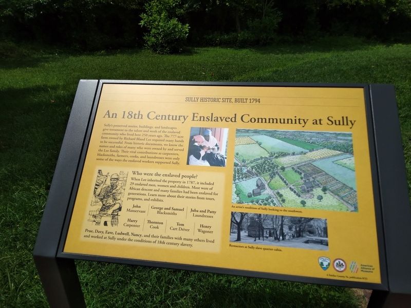 An 18th Century Enslaved Community at Sully Marker image. Click for full size.