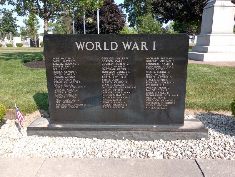 Hancock County World War I Memorial Marker. Click for full size. Hancock County World War I Memorial Marker image. Click for full size.