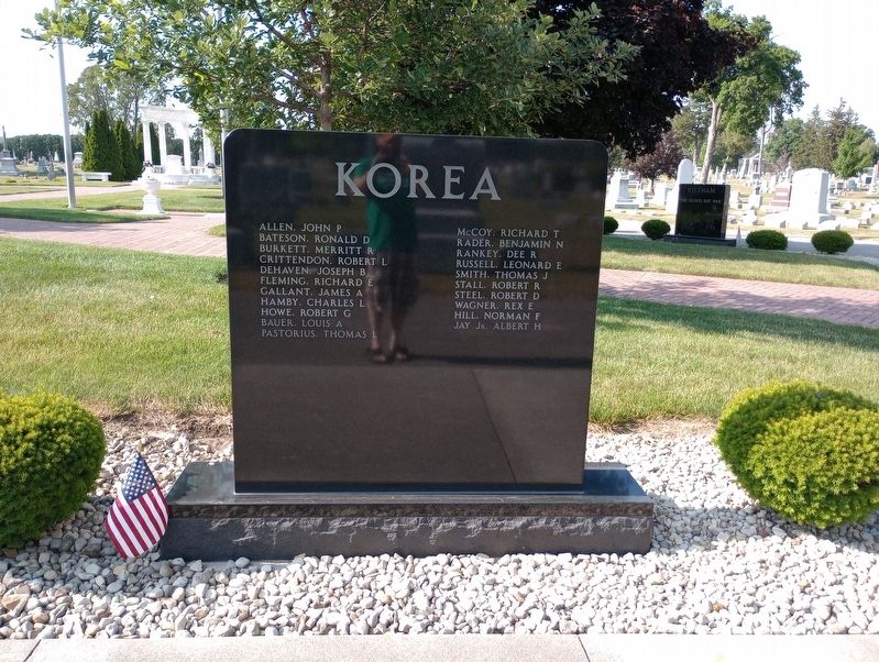 Hancock County Korea Memorial Marker, Side One. Click for full size. Hancock County Korea Memorial Marker, Side One image. Click for full size.