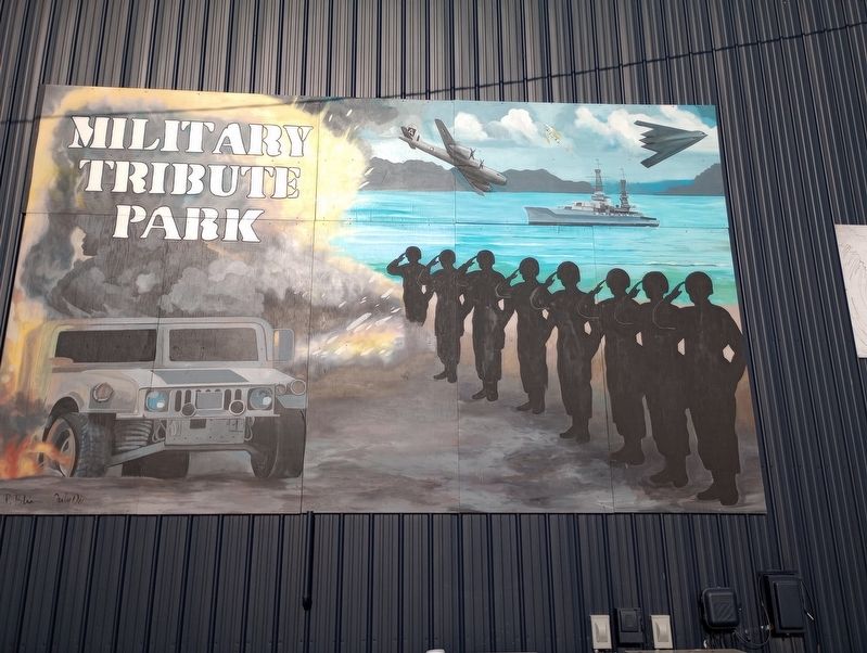 Military Tribute Park Marker image. Click for full size.
