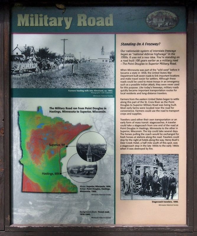 Military Road Marker, first panel image. Click for full size.