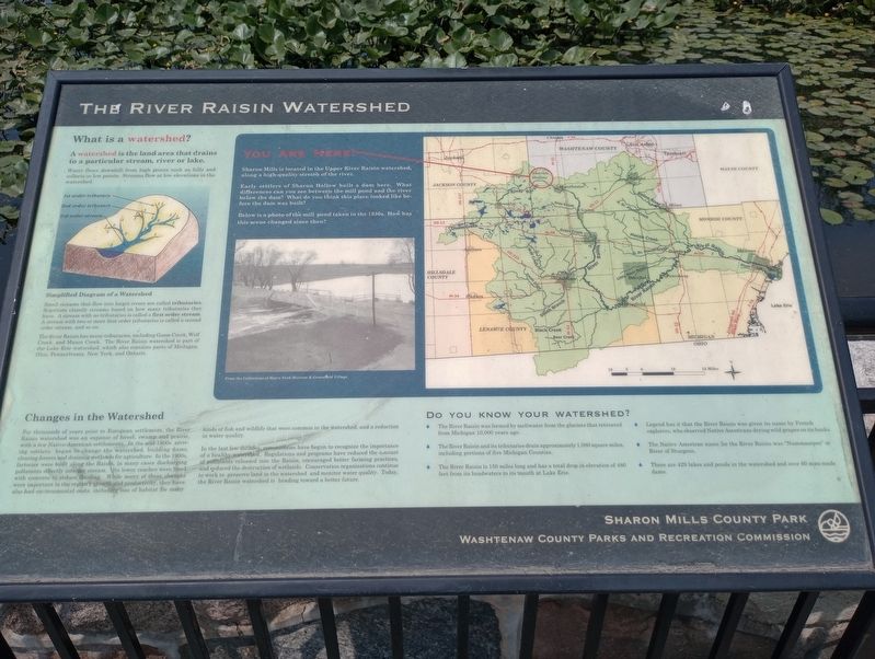 The River Raisin Watershed Marker image. Click for full size.