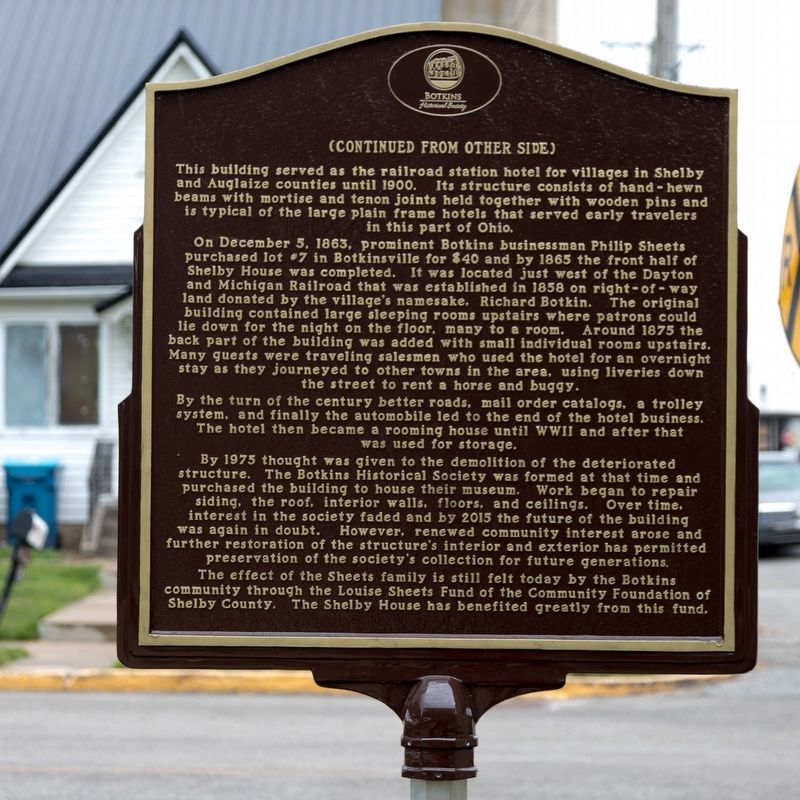 Shelby House Marker, Side Two. Click for full size. Shelby House Marker, Side Two image. Click for full size.