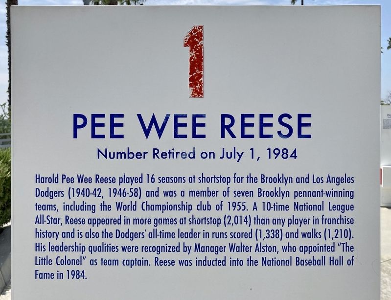 Pee Wee Reese Marker image. Click for full size.