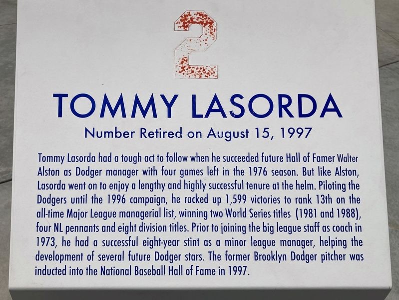 Tommy Lasorda Marker image. Click for full size.