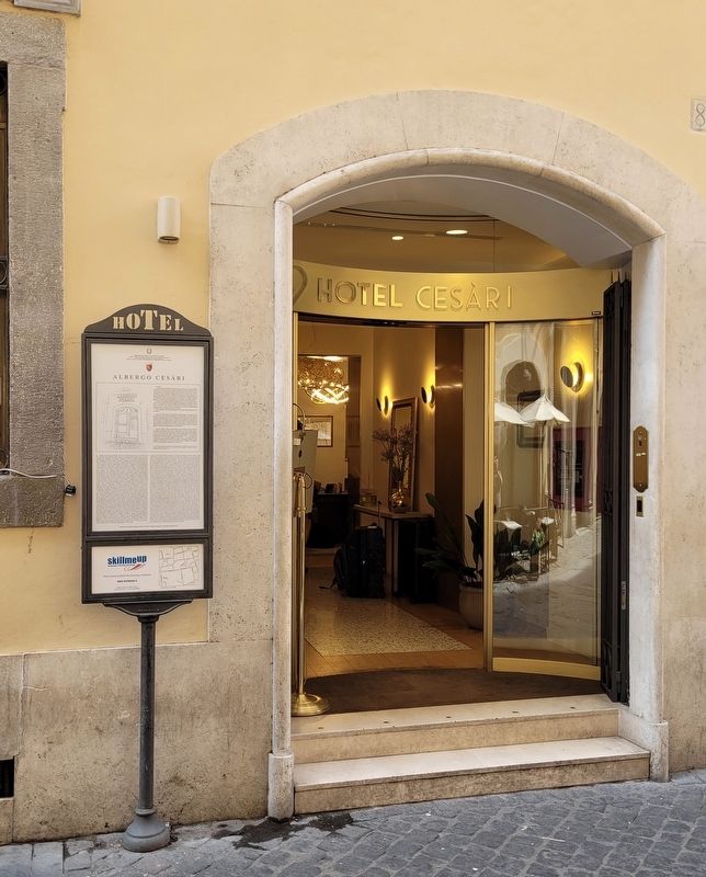 The entrance to the Albergo Cesari and Marker image. Click for full size.