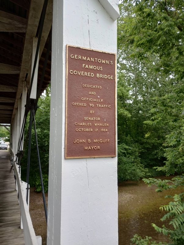 Germantown's Famous Covered Bridge Marker image. Click for full size.