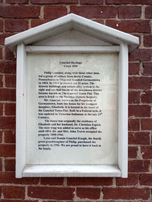 Gunckel Heritage Marker. Click for full size. Gunckel Heritage Marker image. Click for full size.