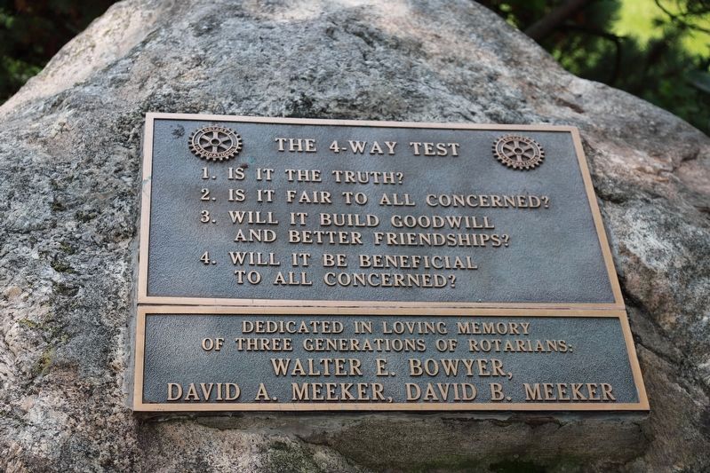 The 4-Way Test Monument at Brukner Park, Troy, Ohio image. Click for full size.