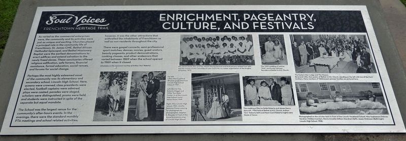 Enrichment, Pageantry, Culture, and Festivals Marker. Click for full size. Enrichment, Pageantry, Culture, and Festivals Marker image. Click for full size.