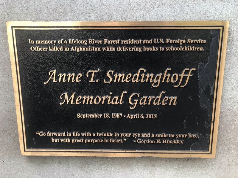 Anne T. Smedinghoff Memorial Garden Marker image. Click for full size.