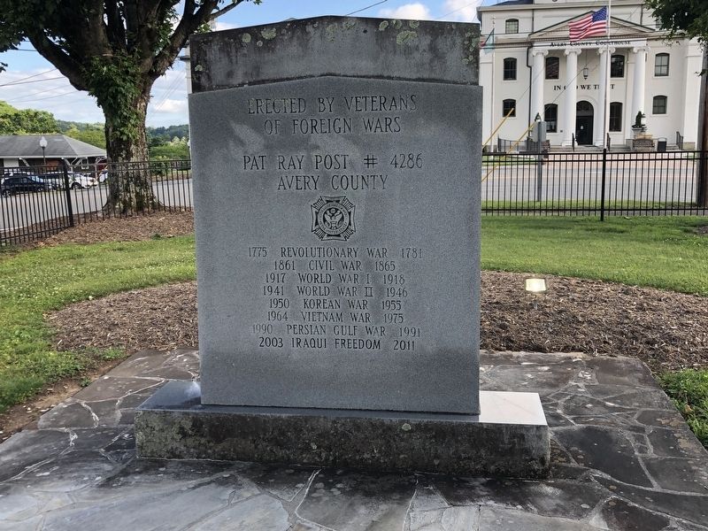 Avery County Veterans Monument Marker, Side Two image. Click for full size.