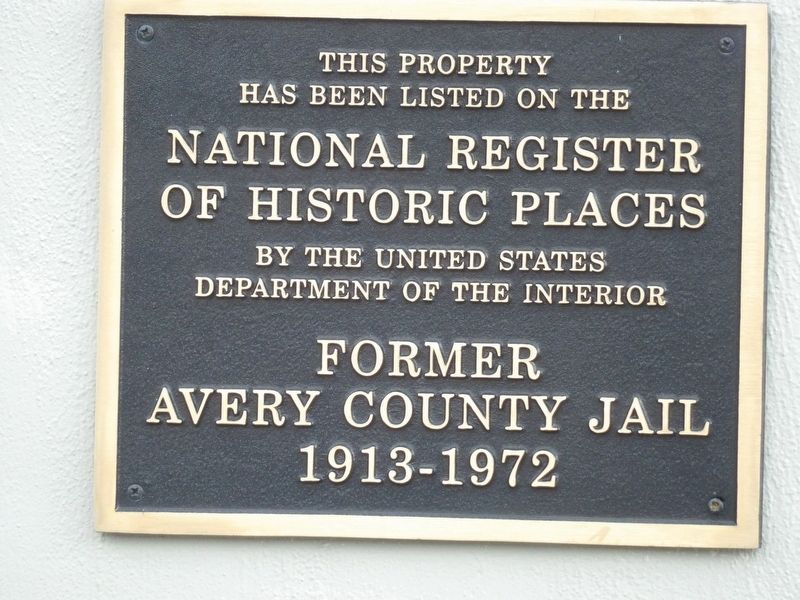Former Avery County Jail Marker image. Click for full size.
