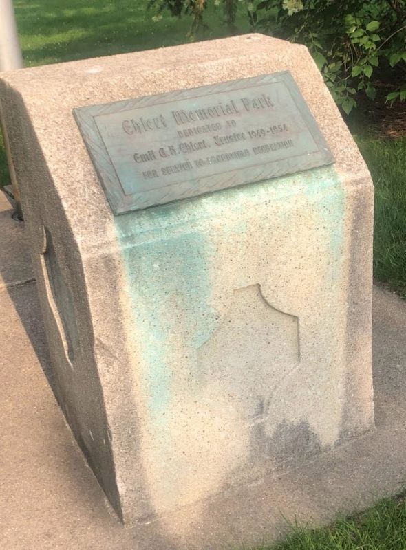 Ehlert Memorial Park plaque. Click for full size. Ehlert Memorial Park plaque image. Click for full size.